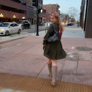 Collard Olive green Zara dress